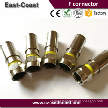 Coaxial cable Waterproof RG6 Compression F plug All Brass